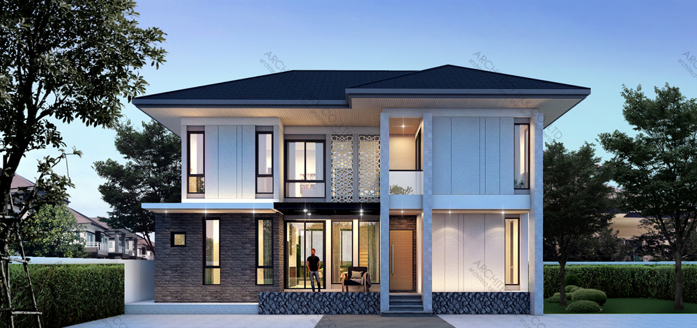แบบบ้านพักอาศัย 1 resort style 226 ตร.ม (ผลงานออกแบบบ้าน) 3