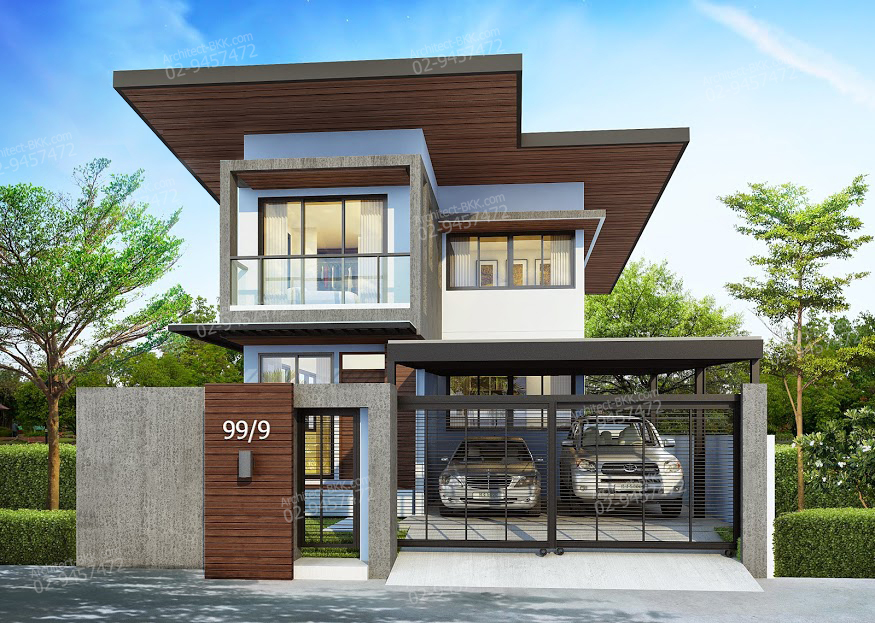 แบบบ้านพักอาศัย แบบบ้าน Modern Style 220 ตร.ม (ผลงานออกแบบบ้าน) 1