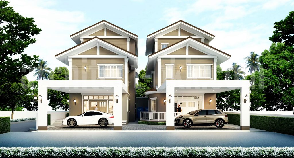 แบบบ้านพักอาศัย  Modern style (ผลงานออกแบบบ้าน) 2