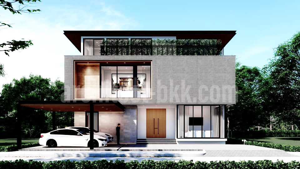 แบบบ้านพักอาศัย  Modern style  ตร.ม (ผลงานออกแบบบ้าน) 1