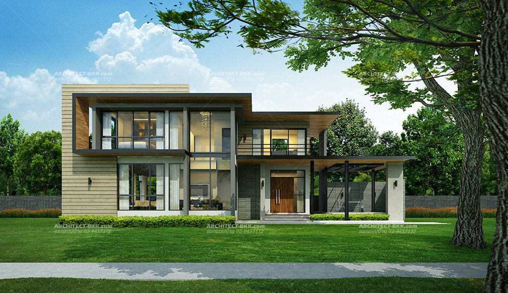 แบบบ้านพักอาศัย แบบบ้าน Modern Style 181 ตร.ม (ผลงานออกแบบบ้าน) 1